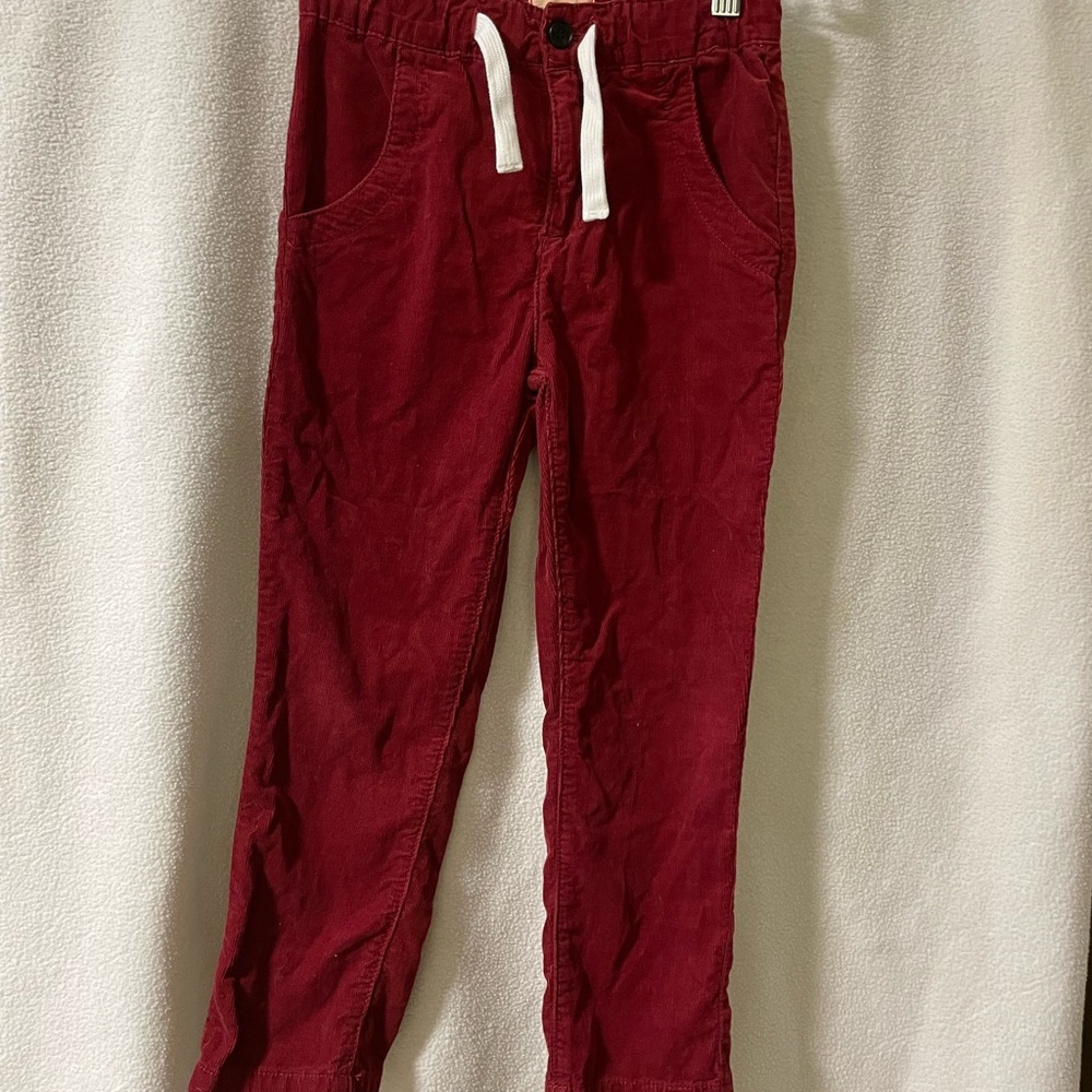 Cozy Red Kids Corduroy Trousers